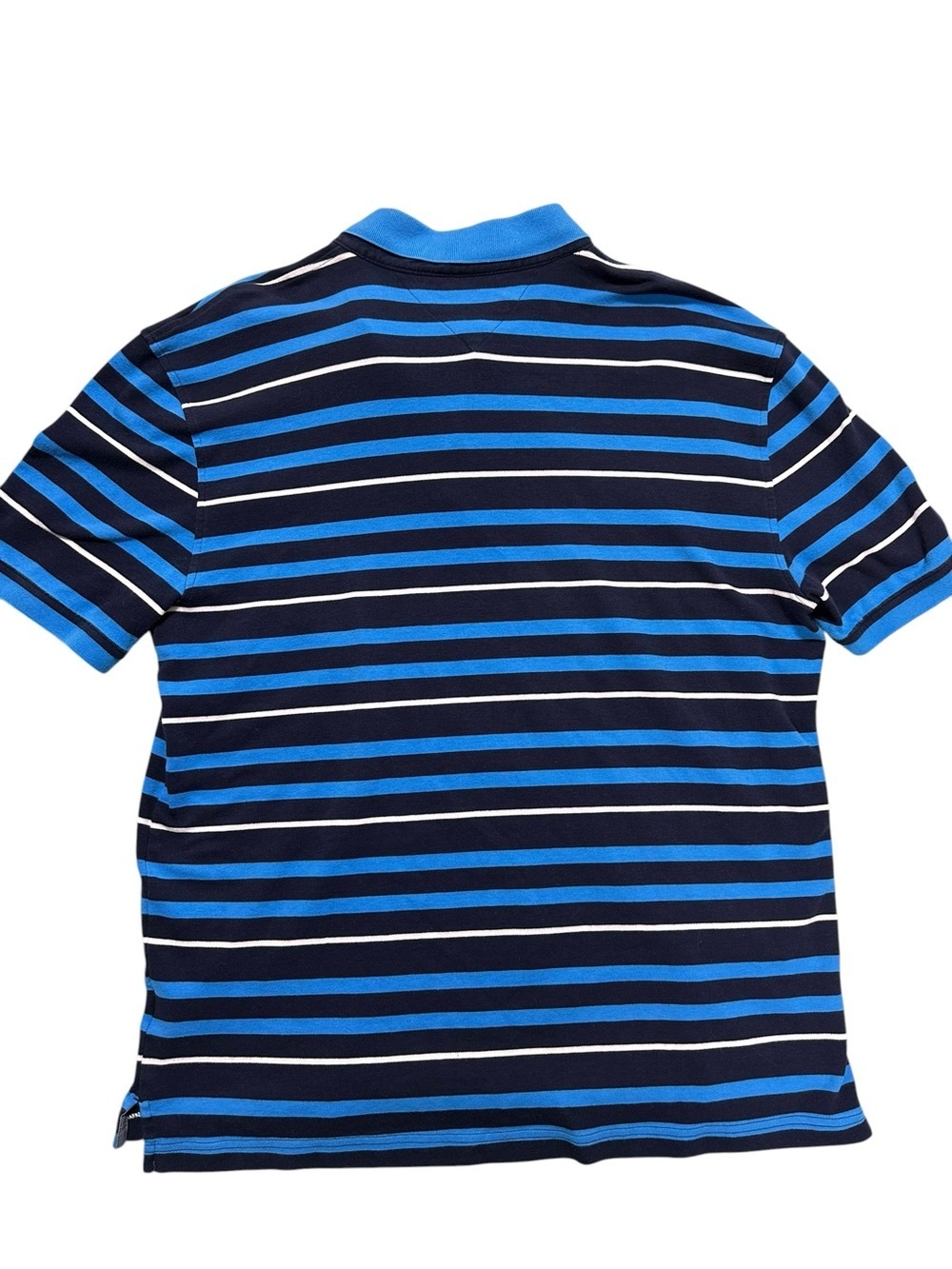 Tommy Hilfiger Navy, Bright Blue & White Striped Polo Shirt XL - Picture 6 of 9
